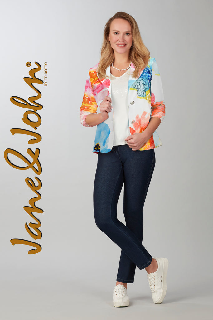 Jane & John Multi colored lined blazer with front sequin detail