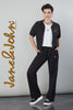 Jane & John Relaxed Knit Short Sleeve zipper jacket with sequin detail
