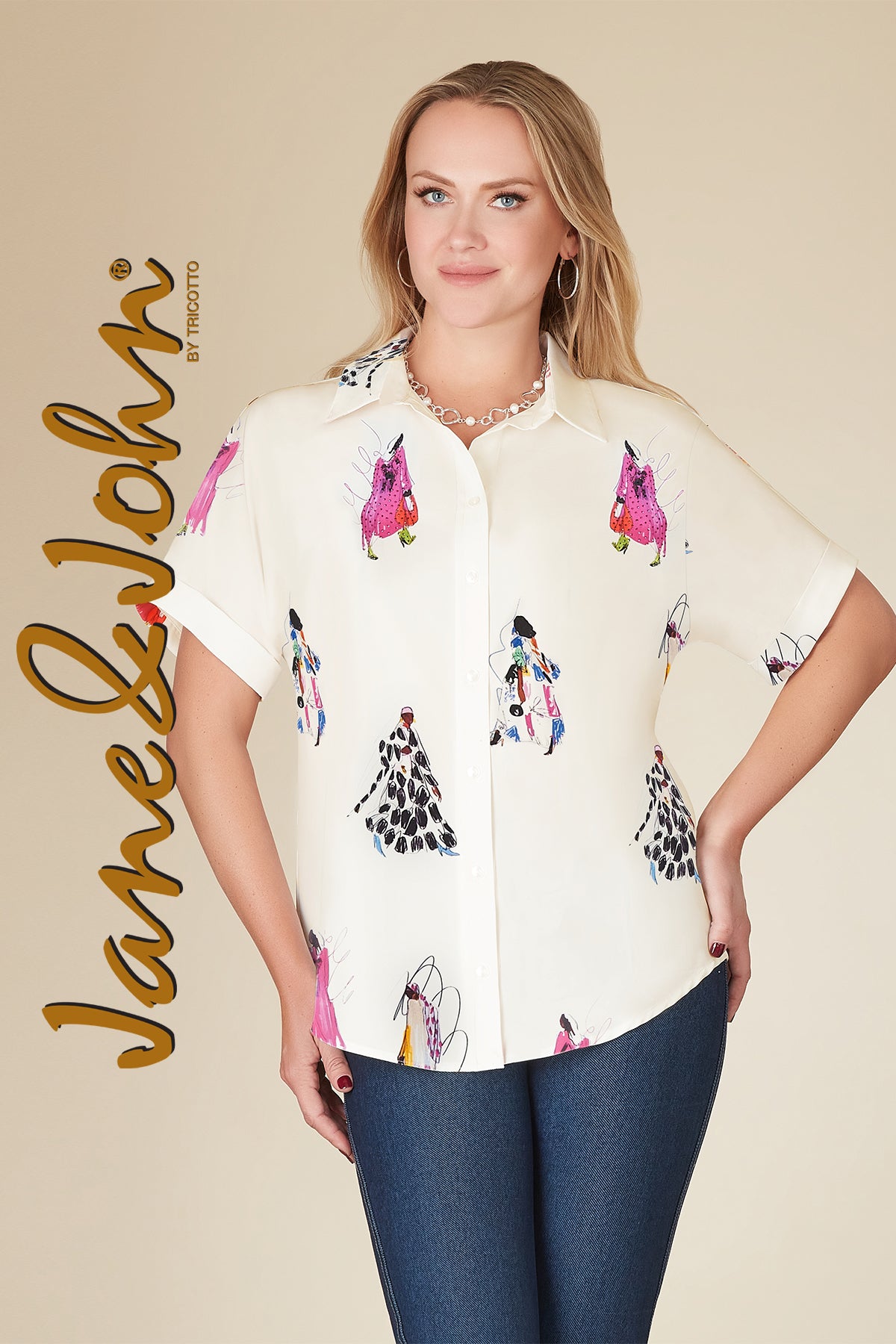 Jane & John Short Sleeve Fashionista Blouse 