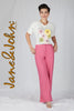 Jane & John Pink Wide Leg Pant With Zipper Front and Pockets
