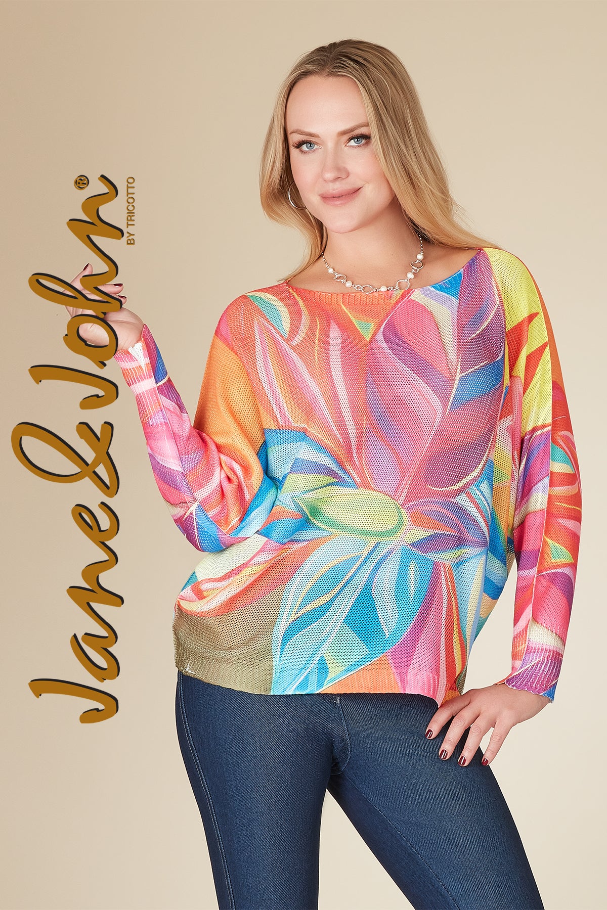 Jane & John Bat Wing Multi Colored Sweater