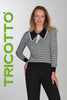 Black white checkered collared sweater