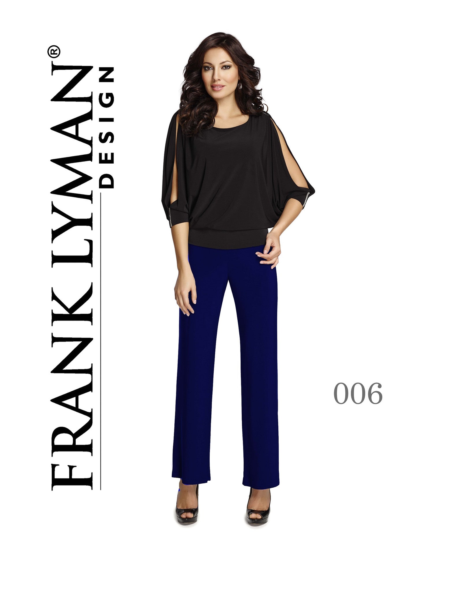 006 (Pantalon en jersey tricoté indigo)