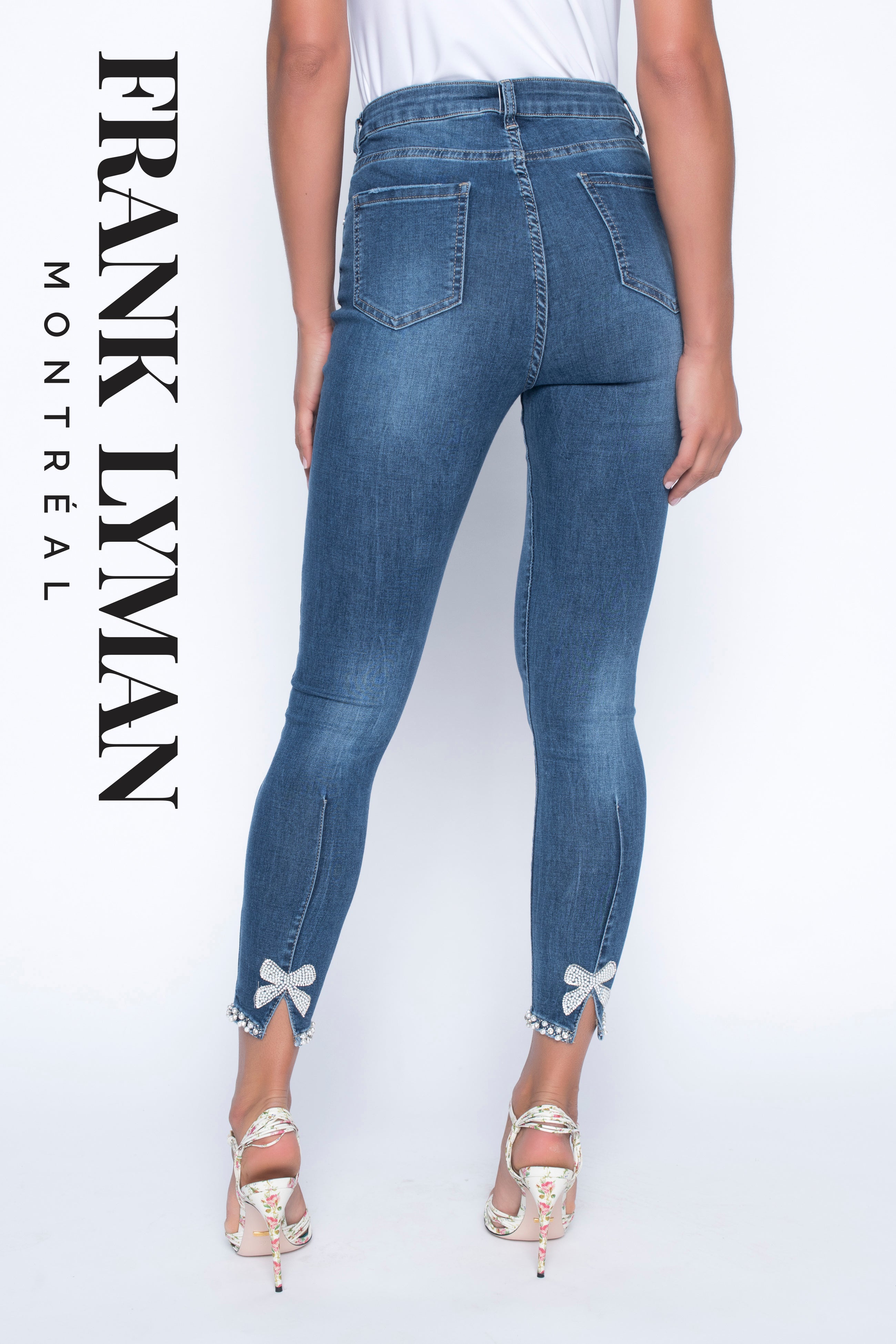 Frank Lyman Montreal Pearl Bow Jeans-Frank Lyman Montreal Pearl Jeans