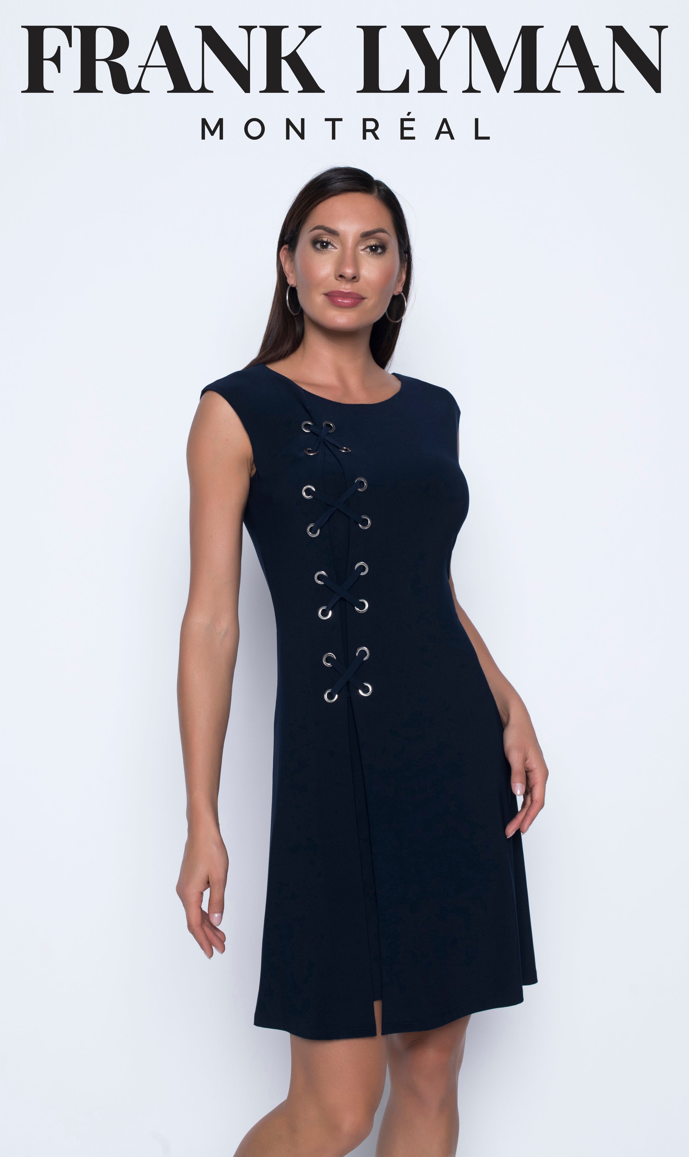 Frank Lyman Montreal Dresses-Frank Lyman Montreal Navy Dress-Frank Lyman Montreal Dresses Online