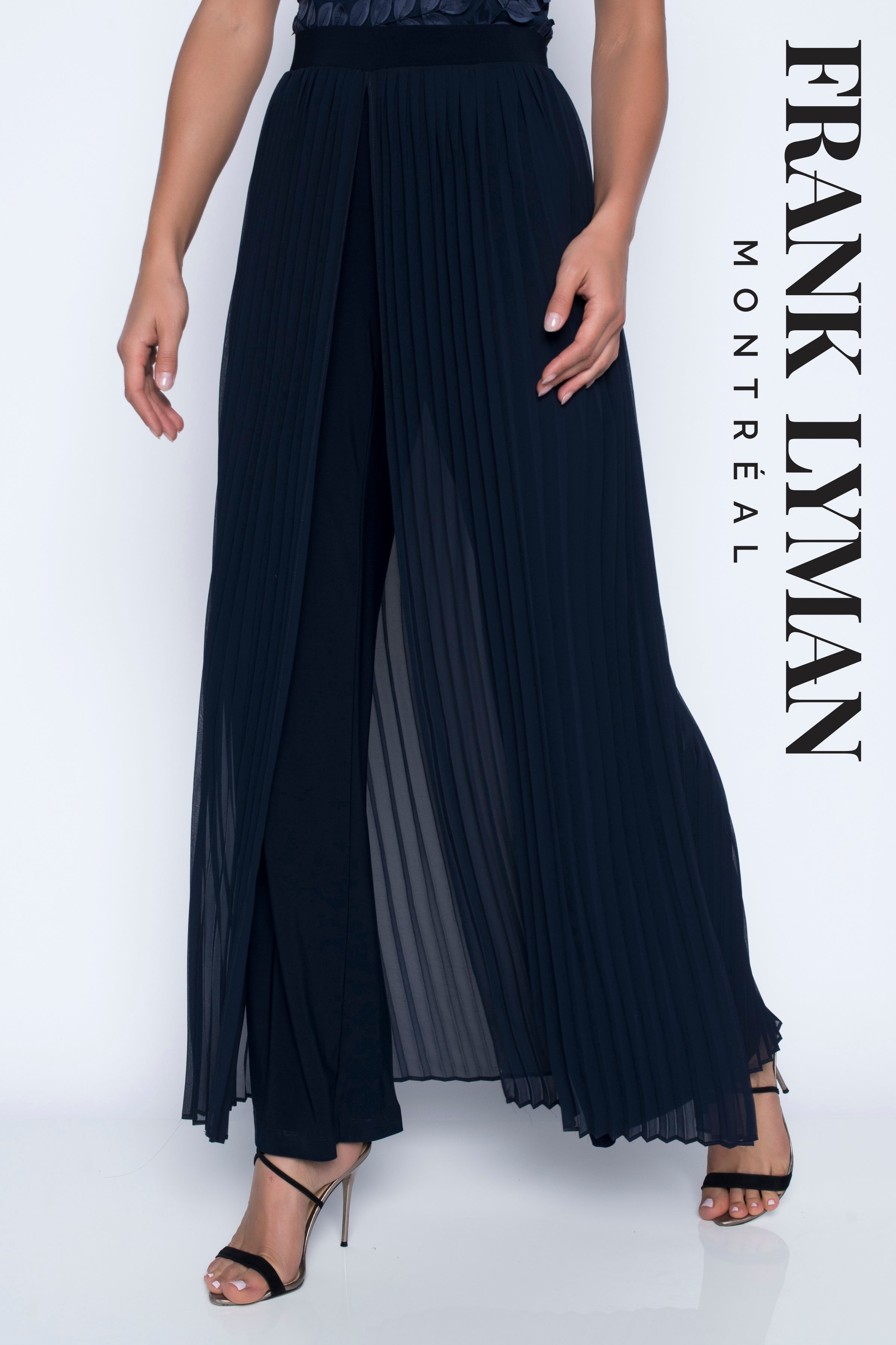 208227 (Pantalon Palazzo) Minuit & Noir