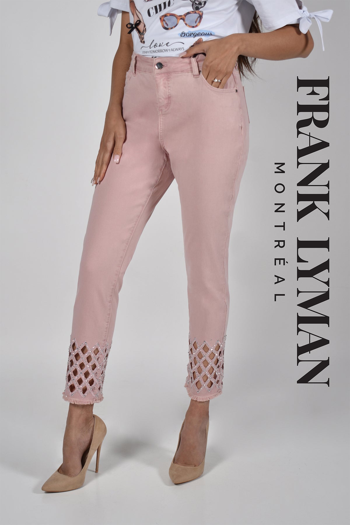 Frank Lyman Montreal Jeans-Buy Frank Lyman Montreal Jeans Online-Frank Lyman Design Jeans-Frank Lyman Montreal Spring 2022 Collection-Frank Lyman Montreal Pink Jeans