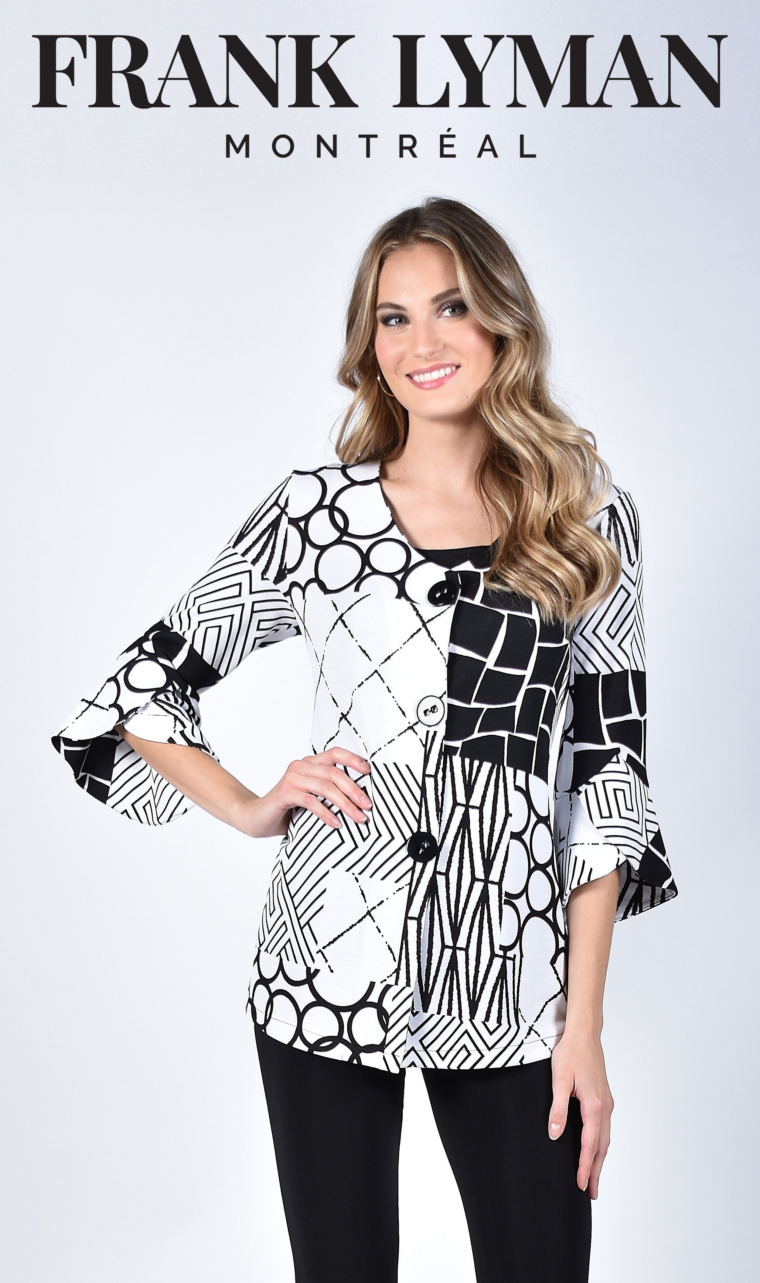 Frank Lyman Montreal Jackets-Buy Frank Lyman Montreal Jackets Online-Frank Lyman Montreal Black-white Jackets