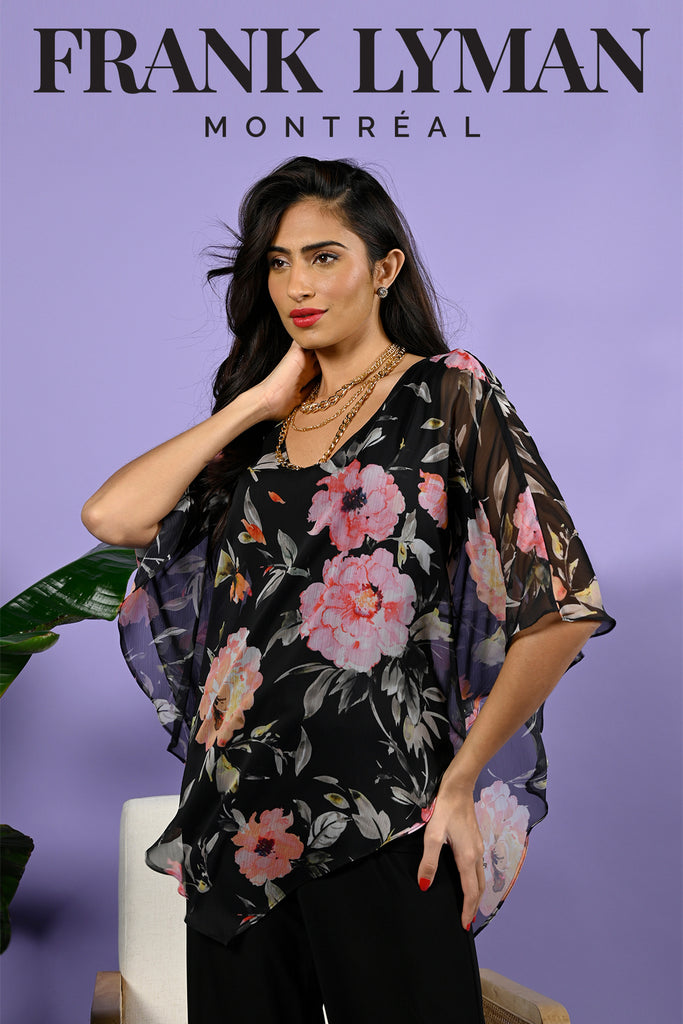 Frank Lyman Montreal Floral Top-Buy Frank Lyman Montreal Floral Tops Online-Frank Lyman Montreal Tunics-Frank Lyman Montreal Spring 2022 Tops