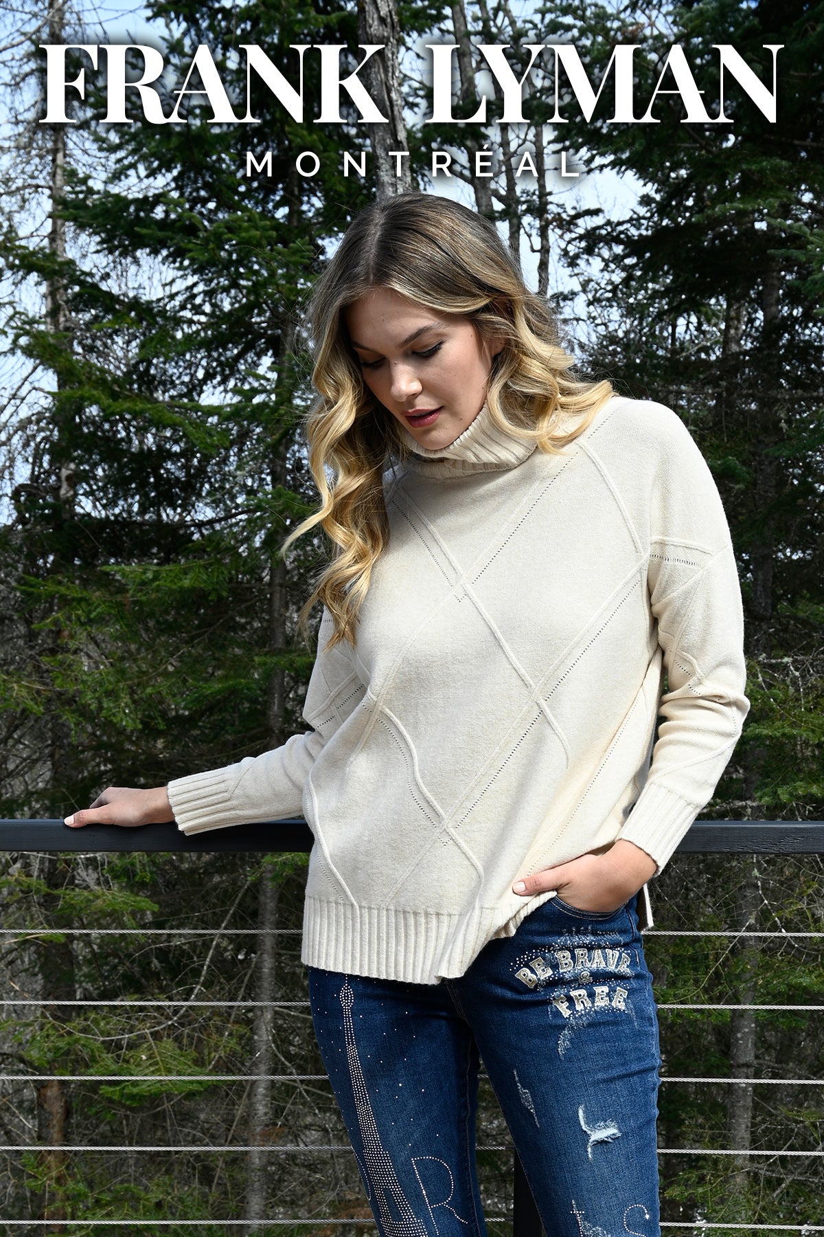 Frank Lyman Montreal Beige Sweater-Buy Frank Lyman Montreal Sweaters Online-Frank Lyman Montreal Online Sweater Shop-Frank Lyman Montreal Fall 2022