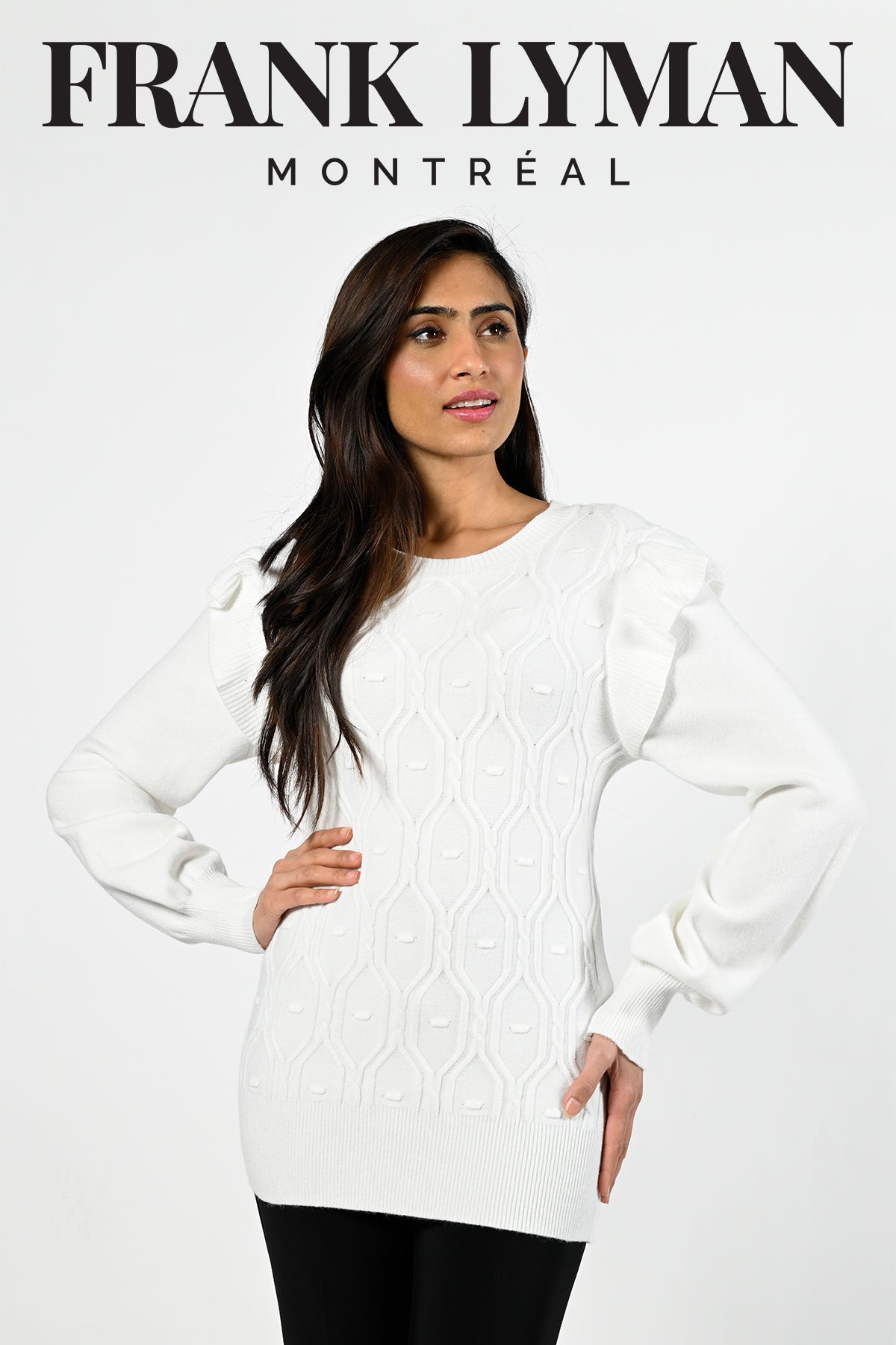 Frank Lyman Montreal Sweaters-Buy Frank Lyman Montreal Sweaters Online-Frank Lyman Montreal Online Shop-Frank Lyman Montreal White Sweater-Frank Lyman Montreal Fall 2022 Collection
