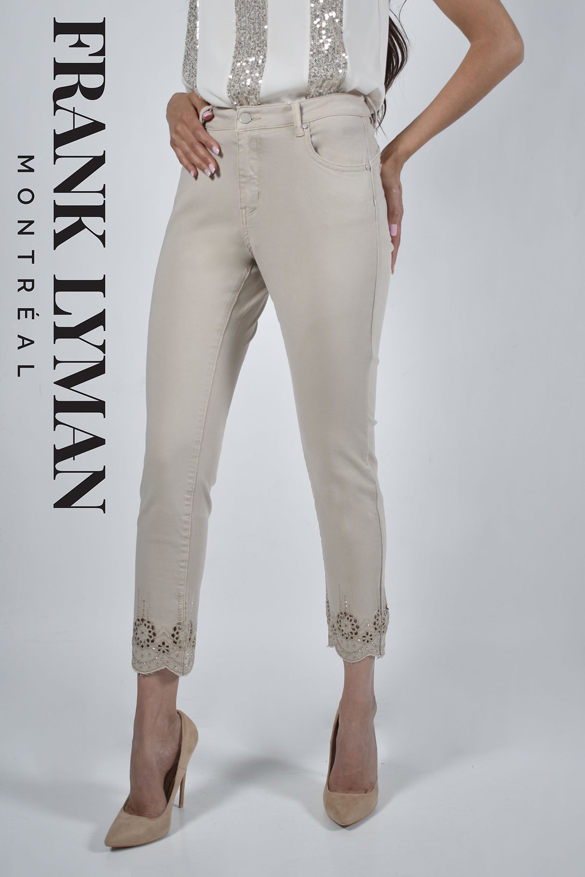 Frank Lyman Montreal Jeans-Buy Frank Lyman Montreal Jeans Online-Frank Lyman Montreal White Jeans-Frank Lyman Montreal Spring 2022-Frank Lyman Montreal Online Shop