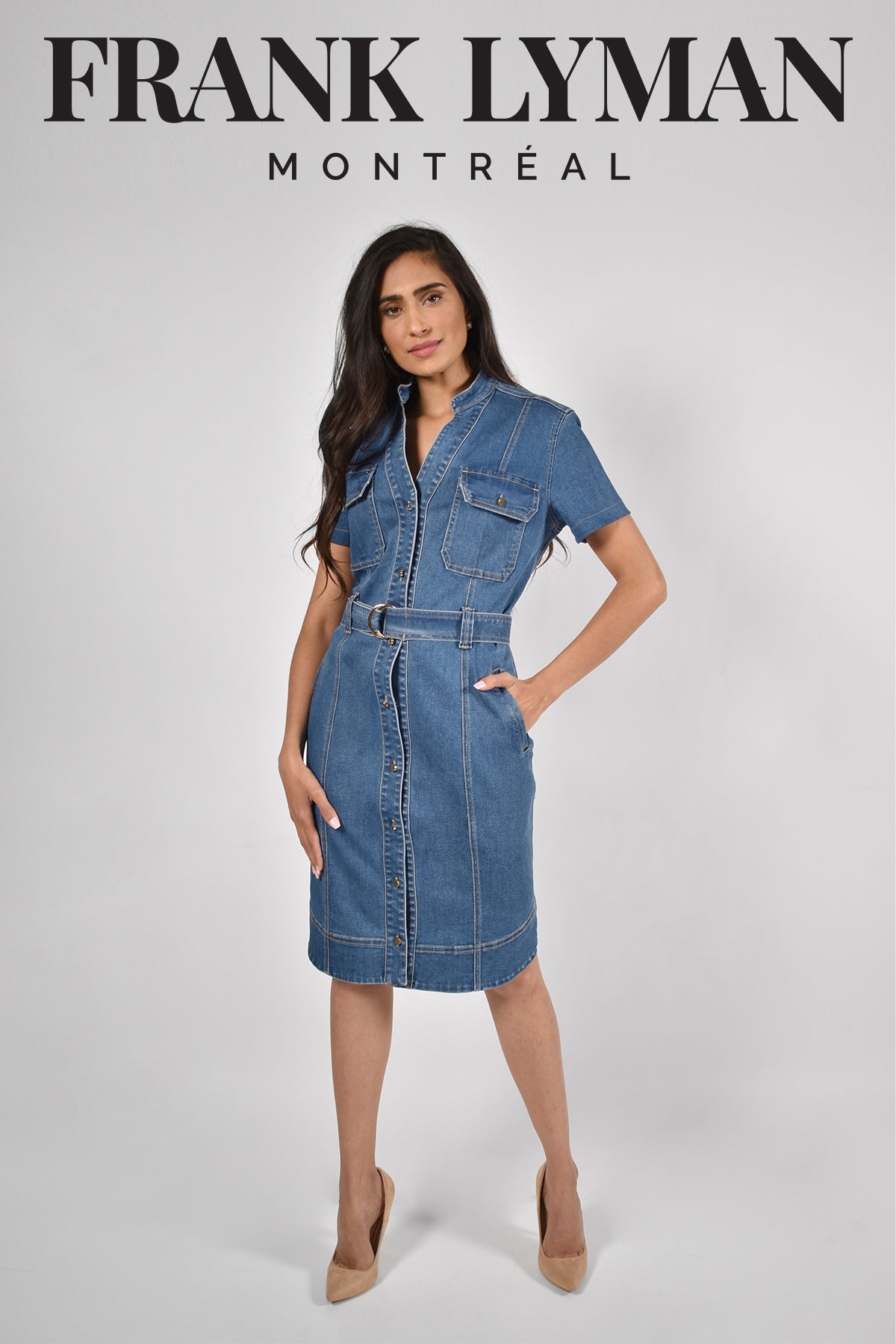 Frank Lyman Montreal Denim Dress-Buy Frank Lyman Montreal Dresses Online-Frank Lyman Montreal Jeans-Frank Lyman Montreal Online Dress Shop