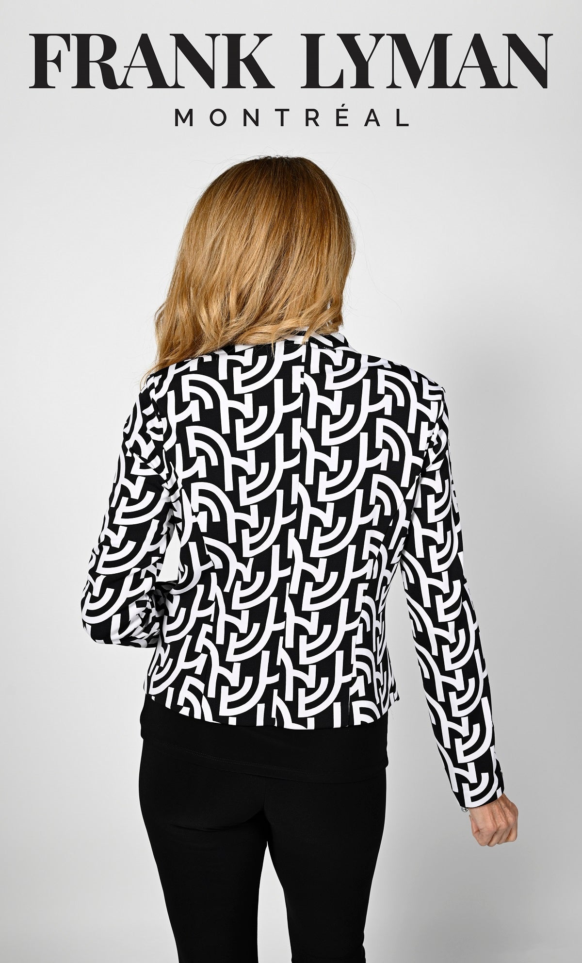 Frank Lyman Montreal Black-White Jacket-Frank Lyman Montreal Jackets-Buy Frank Lyman Montreal Clothing Online-Women's Black & White Fashion