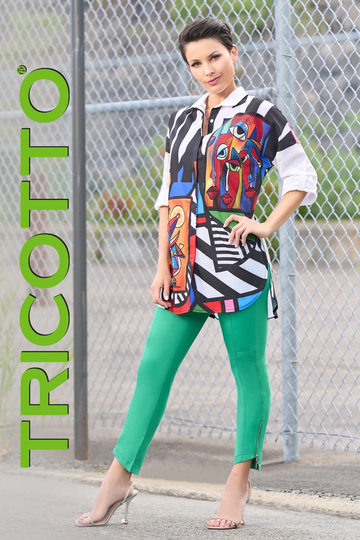 Tricotto Jeans-Tricotto Pants-Buy Tricotto Clothing Online-Tricotto Green Pants-Tricotto Clothing Montreal-Tricotto Online Shop