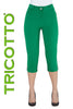 Tricotto White Capris-Tricotto Green Capris-Buy Tricotto Capris Online-Tricotto Clothing Montreal-Tricotto Clothing Quebec-Tricotto Online Shop