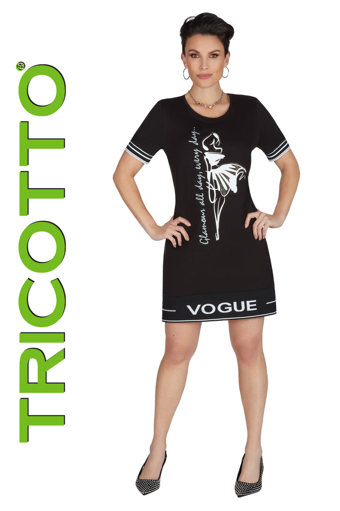 Tricotto Dresses-Tricotto Little Black Dresses-Buy Tricotto Dresses Online-Tricotto Clothing Montreal-Tricotto Vogue Dress-Women's Black Dresses Online Canada