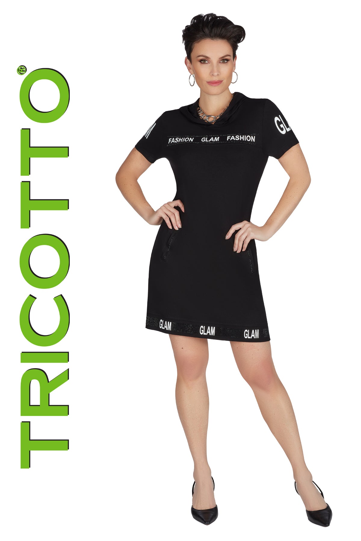 Tricotto Black Dress-Buy Tricotto Black Dresses Online-Tricotto Clothing Quebec-Tricotto Dresses Online Canada-Women's Black Dresses Online Canada