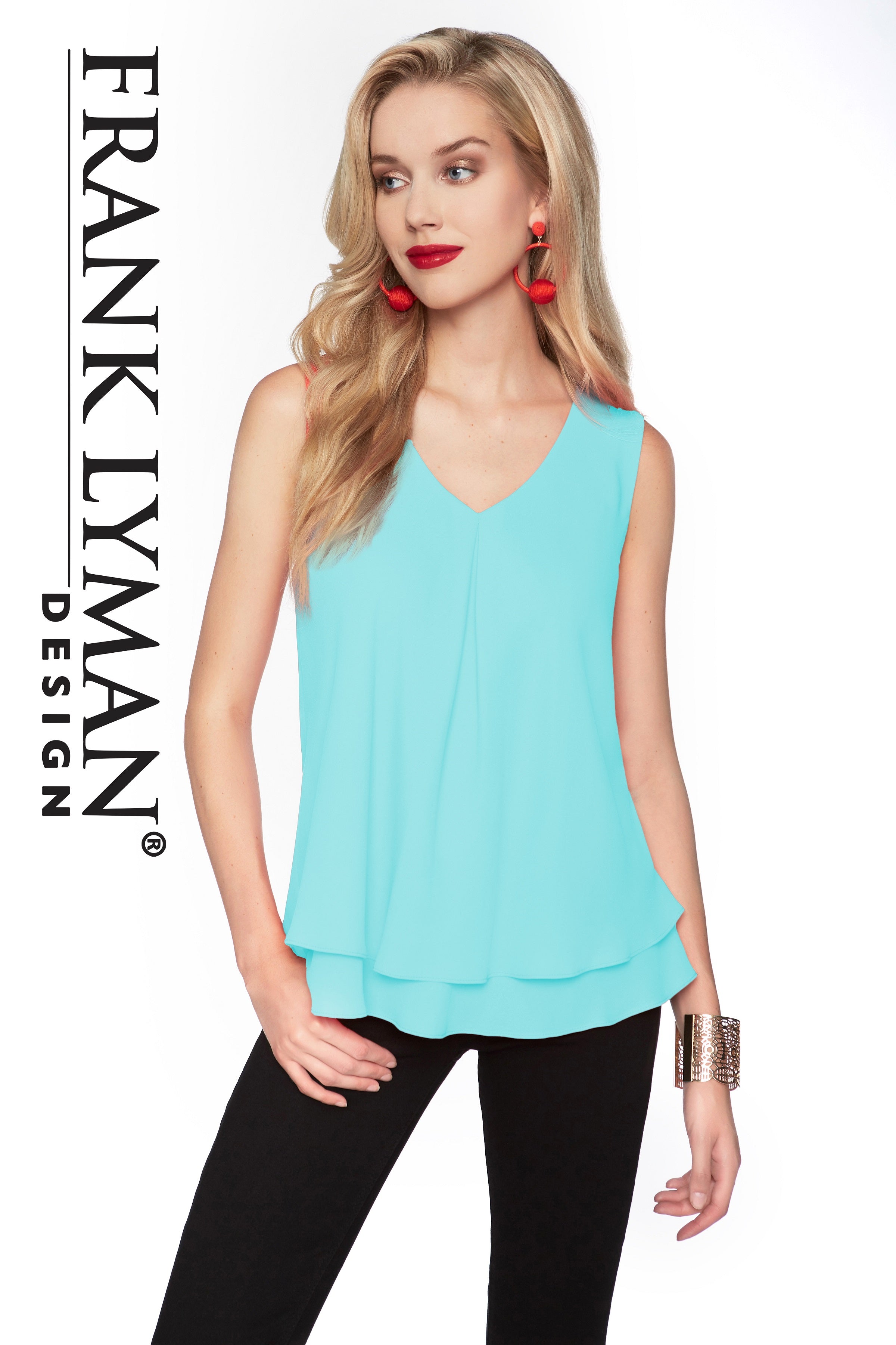 61175 (Mint-white-aqua-petal) Top Only
