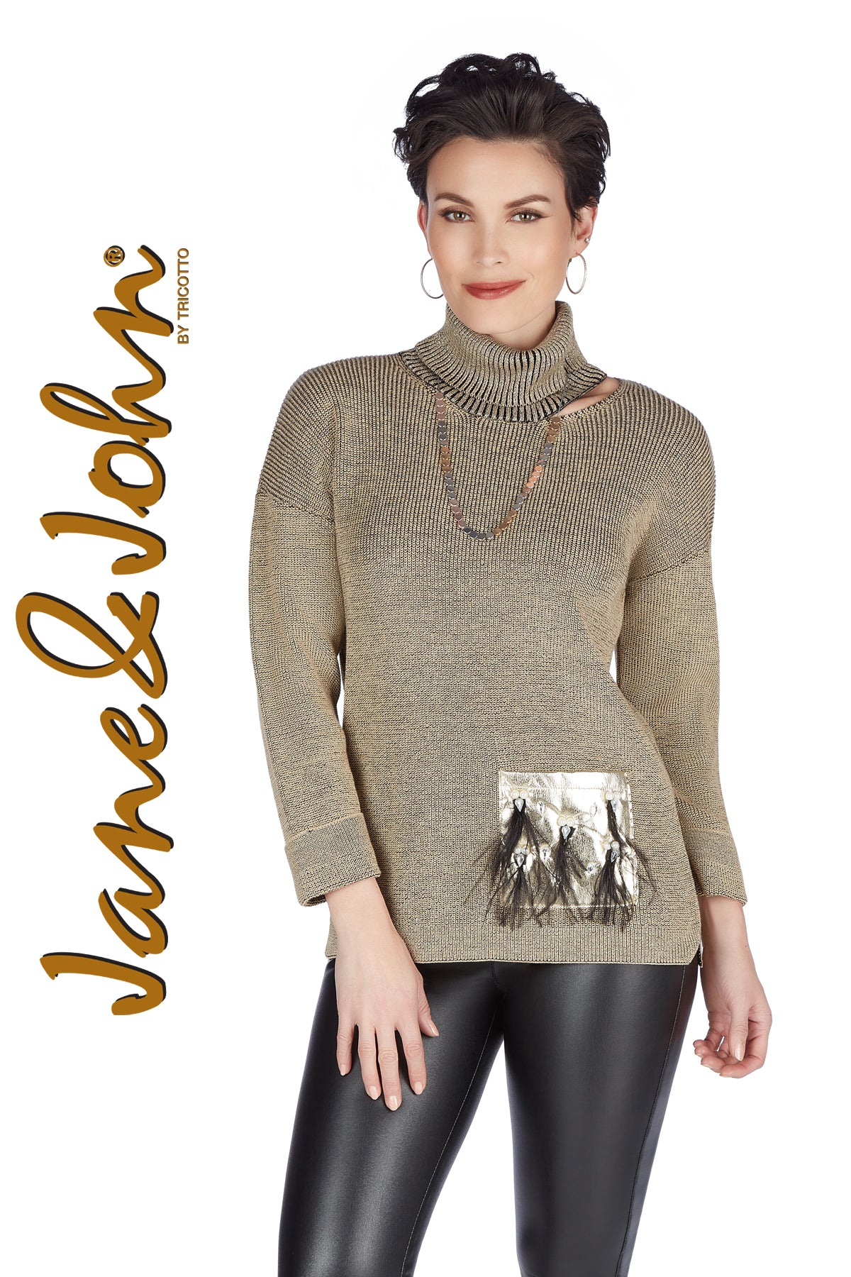 Jane & John Gold Sweater-Buy Jane & John Sweaters Online-Tricotto Sweaters Online