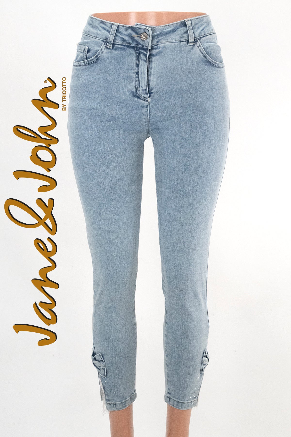 Jane & John Jeans-Jane & John Blue Jeans With Bow-Buy Jane & John Clothing Online-Jane & John Online Shop