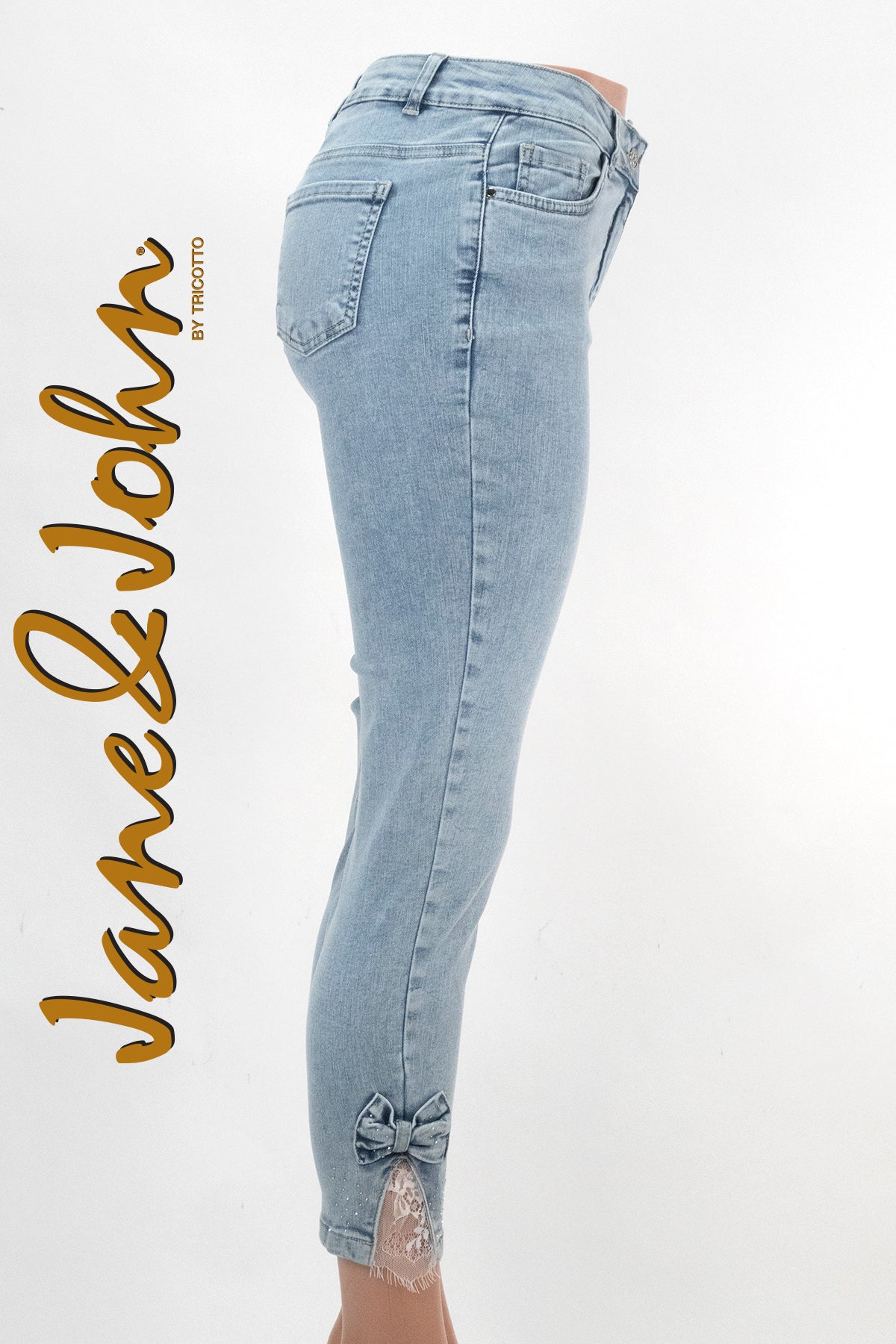 Jane & John Jeans-Jane & John Blue Jeans With Bow-Buy Jane & John Clothing Online-Jane & John Online Shop