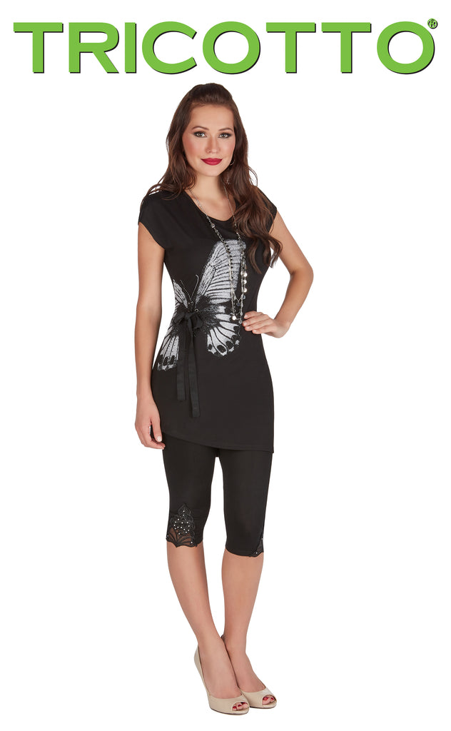 Tricotto Leggings-Black Leggings-Tricotto Black Leggings