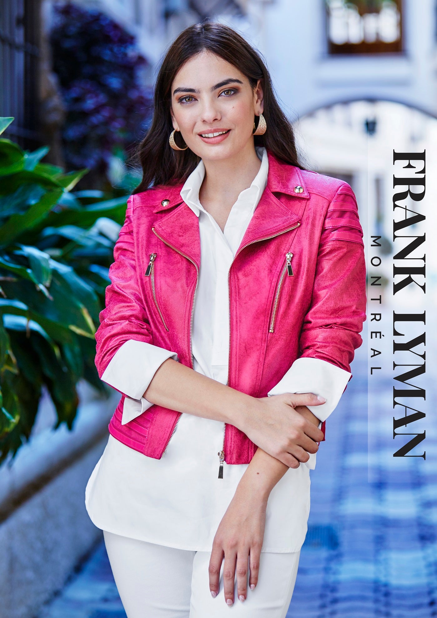 Frank Lyman Montreal Motto Jackets-Buy Frank Lyman Montreal Jackets Online-Frank Lyman Montreal Online Shop-Frank Lyman Montreal Pink Motto Jacket-Frank Lyman Montreal Spring 2023 Collection