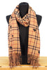 Beige Plaid Scarf in wool blend