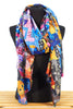 Cat print scarf in textured wool blend