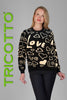 Tricotto Black gold sweater with love print