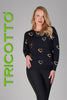 Tricotto Black Sweater With Gold Heart Detail On Front & Back