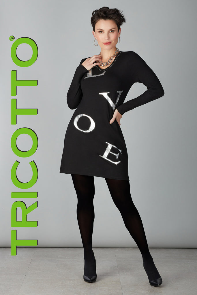 Tricotto Black Dress-Tricotto Love Black Dress-Buy Tricotto Dresses Online-Tricotto Clothing Montreal-Little Black Dresses Online