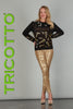 Tricotto Black Gold sweater with gold sequin fashion print detail on front