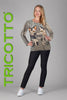 Tricotto Tunic sweater with sequin cat print on front and back