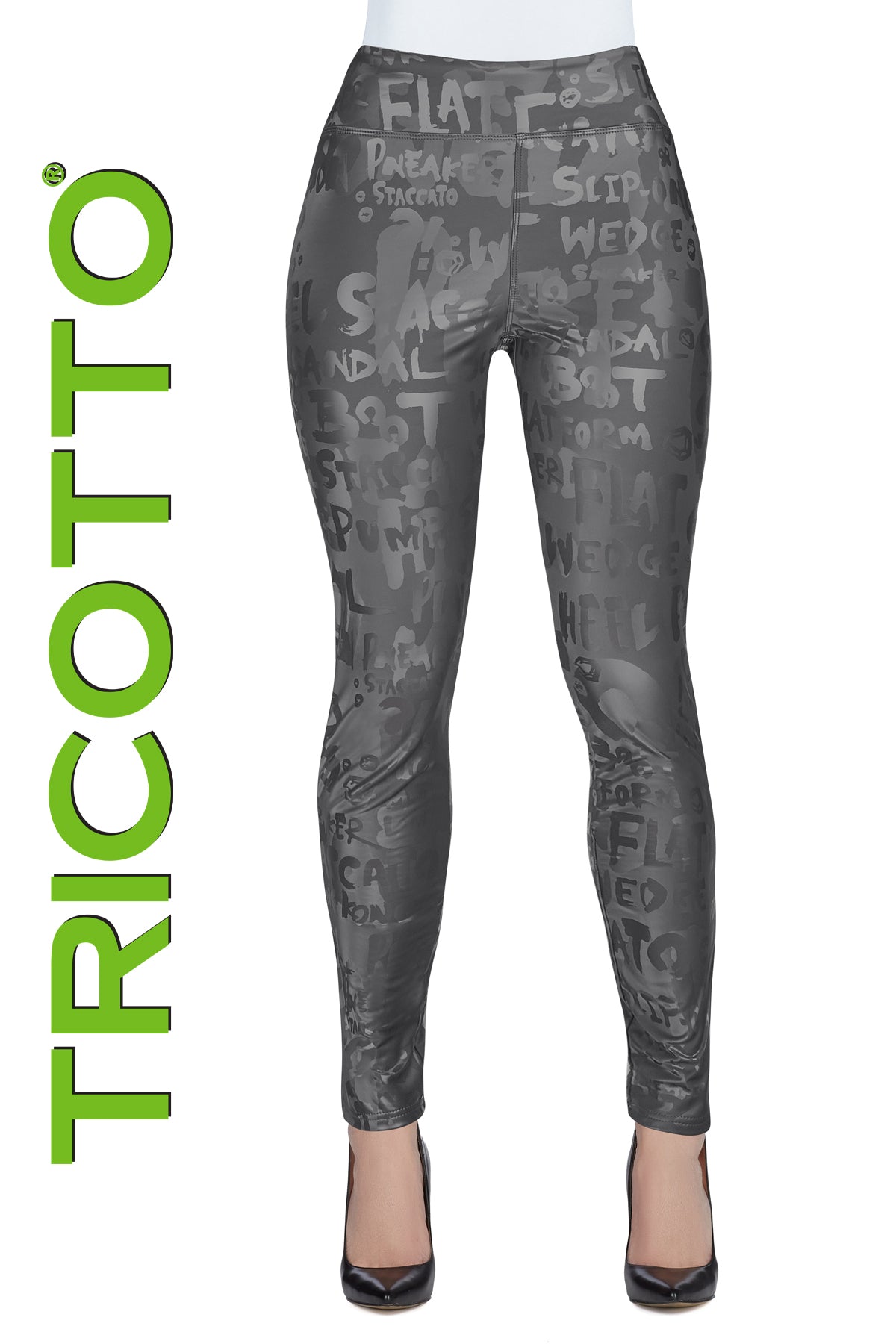 Tricotto Grey Leggings-Tricotto Printed Leggings-Buy Tricotto Leggings Online-Tricotto Clothing Montreal