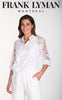 Frank Lyman Montreal Off White Linen Collared Blouse