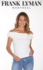 Frank Lyman Montreal Off The Shoulder Top With Rosette Embroidered Detail