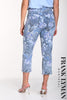 Frank Lyman Montreal Crop Length Floral Pull On Jeans In Light Blue Multi Floral Print