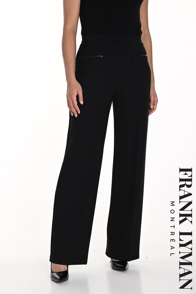 Frank Lyman Montreal Professional Knit Wide Leg Black Pants