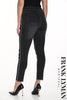 Frank Lyman Montreal Charcoal High Waisted Jeans With Full Side Sequin Detail And Frayed Hem