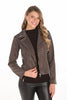 Frank Lyman Montreal Brown Rhinestone Moto Jacket