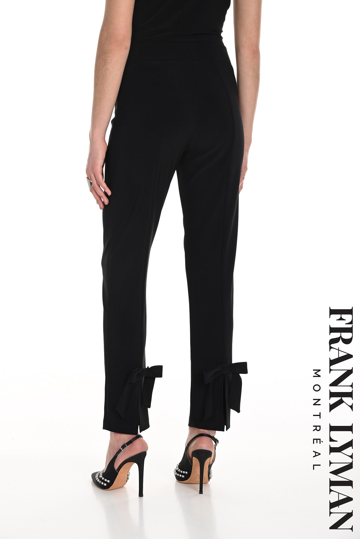 Frank Lyman Montreal High Rise Pull on Black Pant with back bow detail