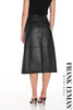 Frank Lyman Montreal Black Vegan Polyurethane Pull On Skirt In A line Style