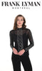 Frank Lyman Montreal Black Sheer Top with silver crystal stone detail