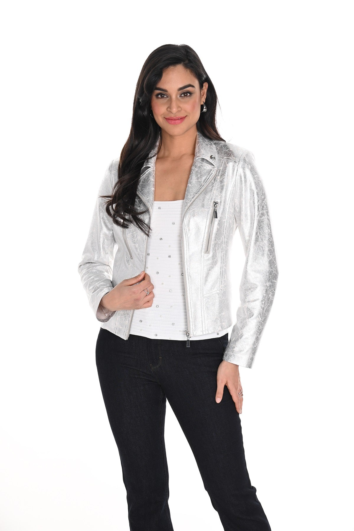 Frank Lyman Montreal Metallic Gold Moto Jacket