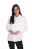 Frank Lyman Montreal White button down blouse with striking crystal stone detail.