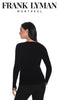 Black sweater with crystal stone neckline and cuff detail