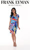 Frank Lyman Montreal Aqua Multi Colored Summer Wrap Dress
