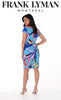 Frank Lyman Montreal Aqua Multi Colored Summer Wrap Dress